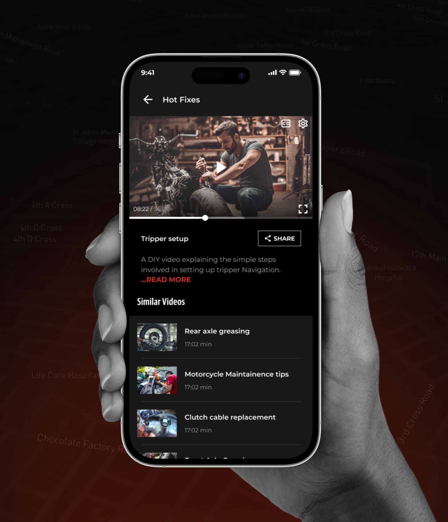Royal Enfield app screen