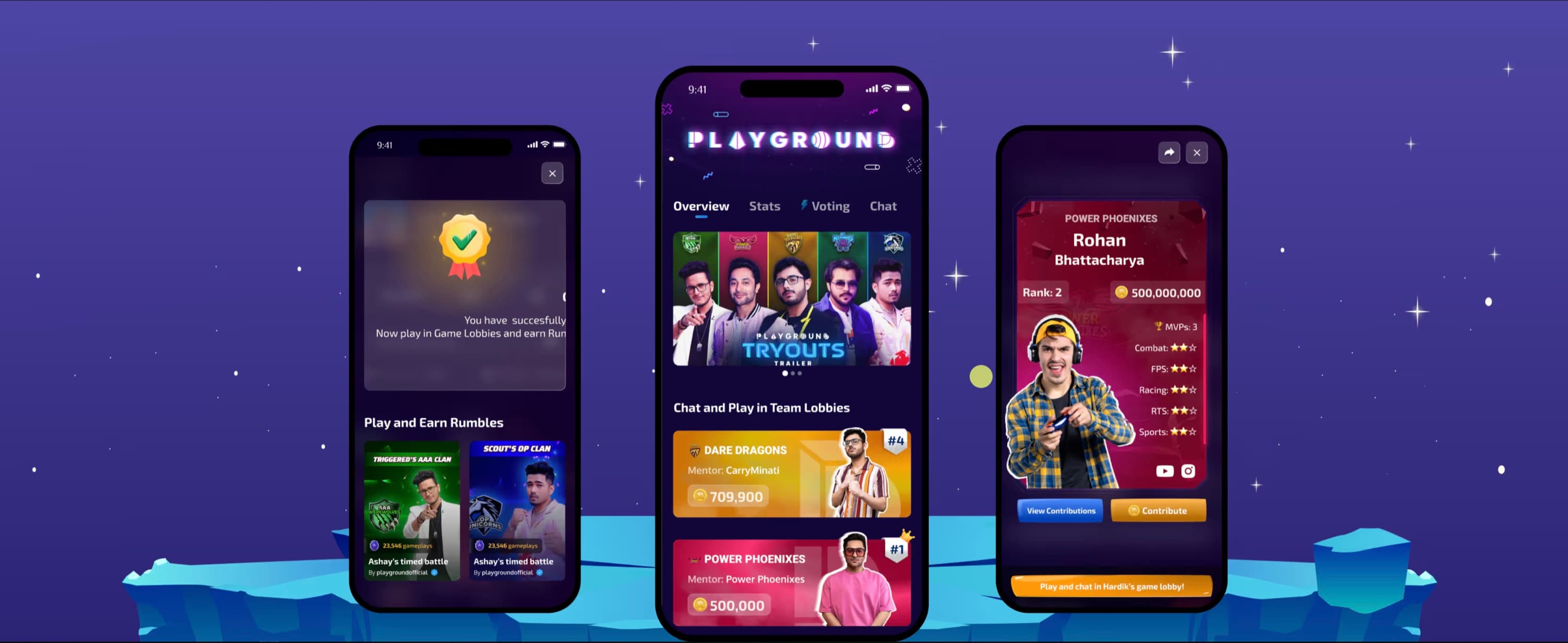 Rumble app screens
