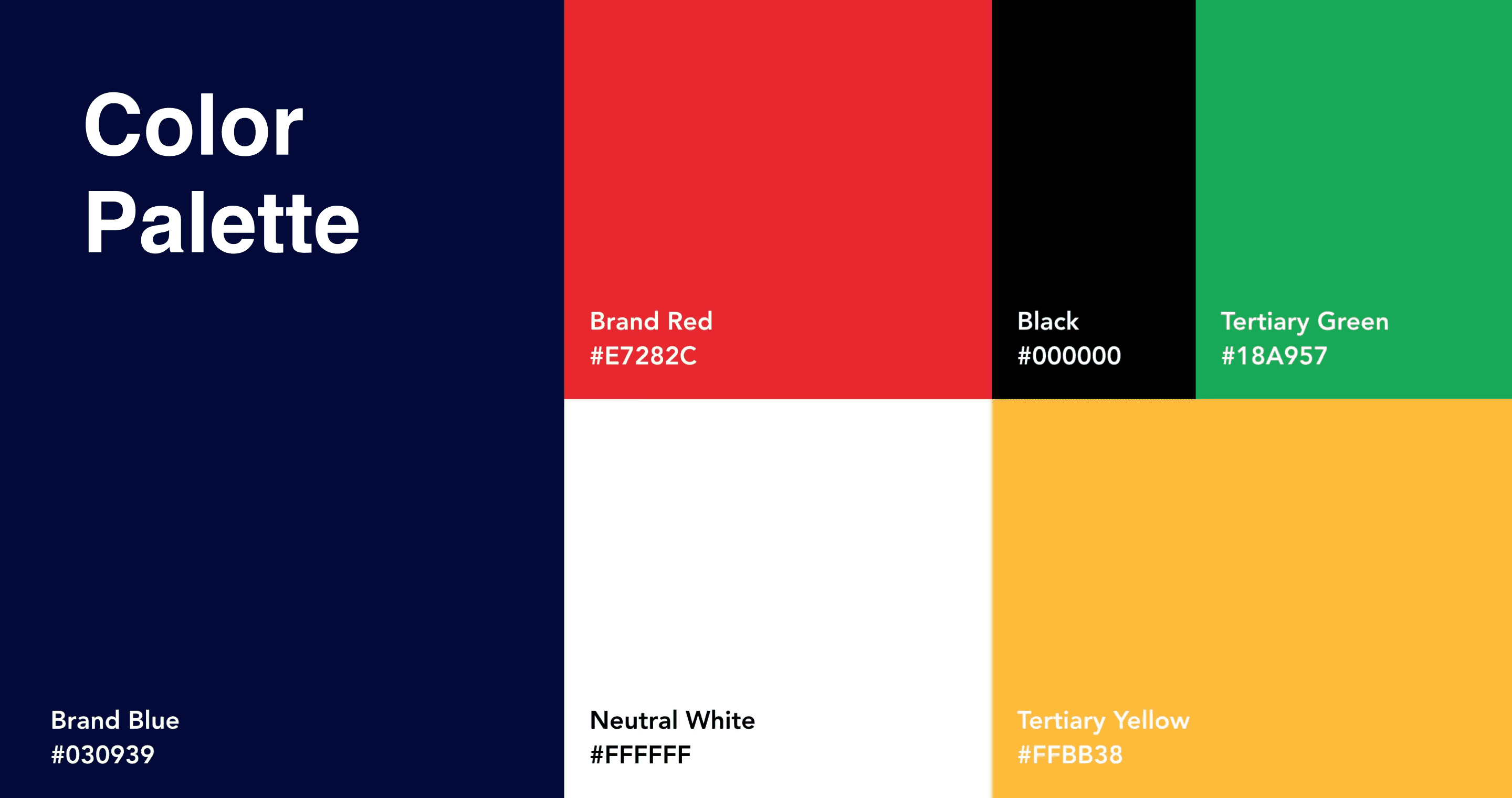 TVS Racing color palette: brand red, black, tertiary green, brand blue, neutral white, tertiary yellow