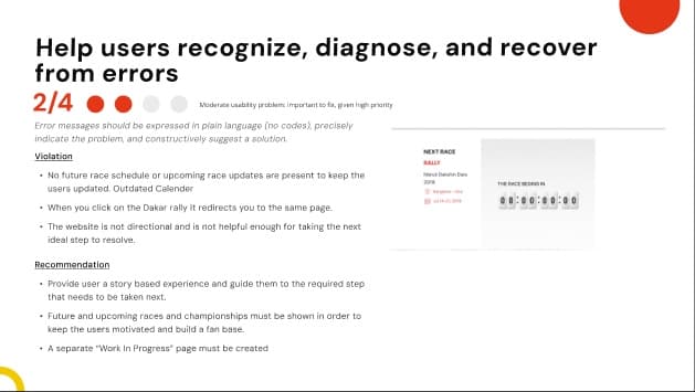 Heuristic evaluation card